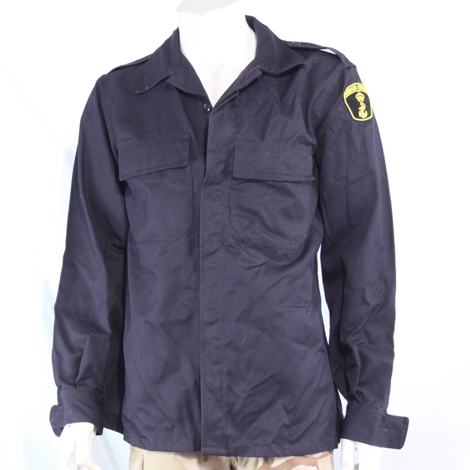 Genuine Surplus Spanish Naval Shirt Military Navy Heavyweight Badged 38-40" 3620