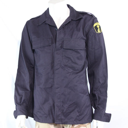 Genuine Surplus Spanish Naval Shirt Military Navy Heavyweight Badged 38-40" 3620