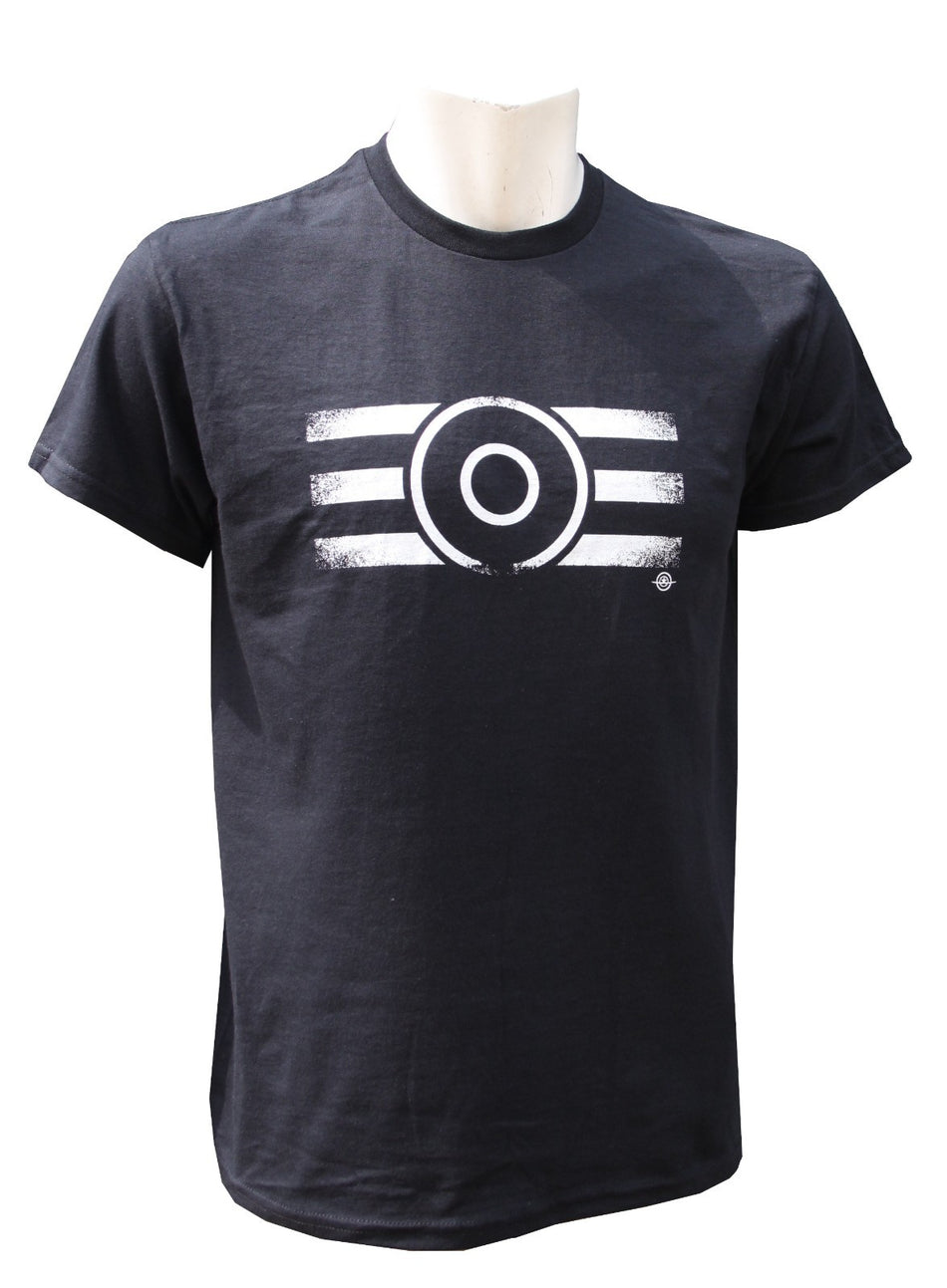D-Day Roundel Stripes Black White Aviation Exclusive Printed T-Shirt Humour Mens