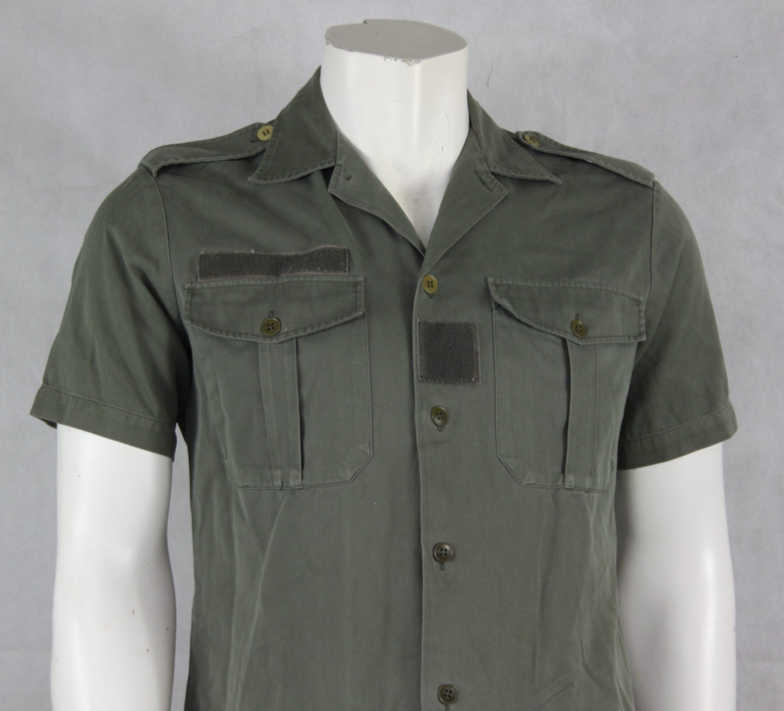 Genuine Surplus French Army Short Sleeve Shirt Warm Weather Olive (870)