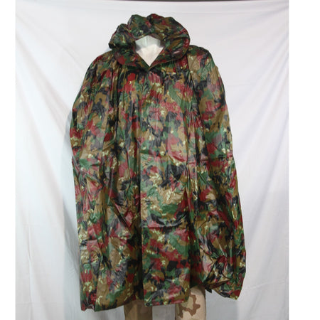 Swiss Army Poncho Cape Waterproof Rubberised Camouflage Genuine Surplus (4242)