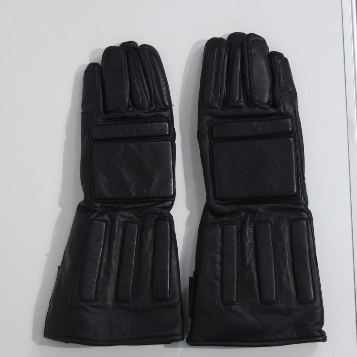 Black Leather Motorbike Gloves Dispatch Rider Size Large  (3909)