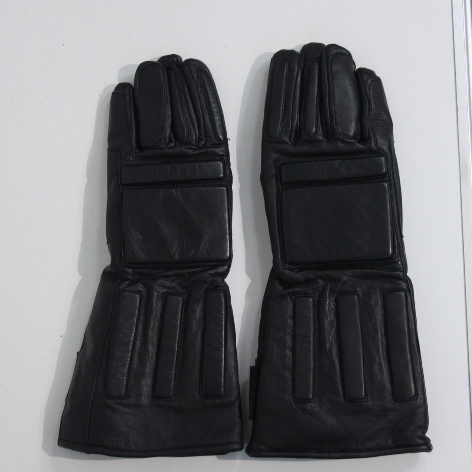 Black Leather Motorbike Gloves Dispatch Rider Size Large  (3909)