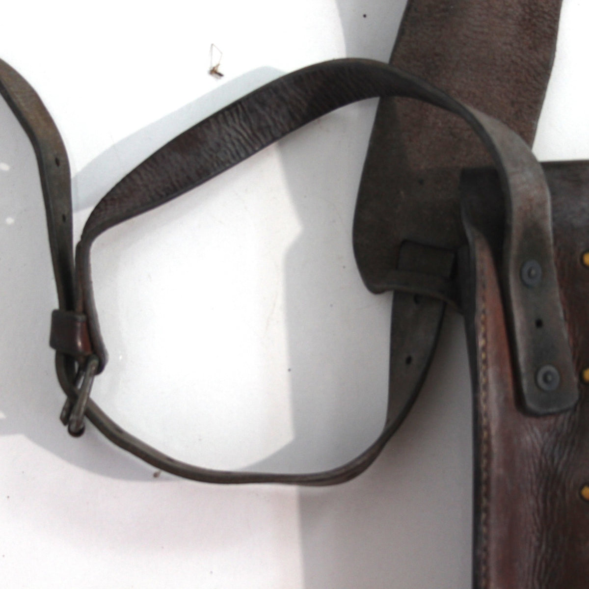 Genuine Surplus French Army IndoChina War Leather Pouch Side Bag (3478)