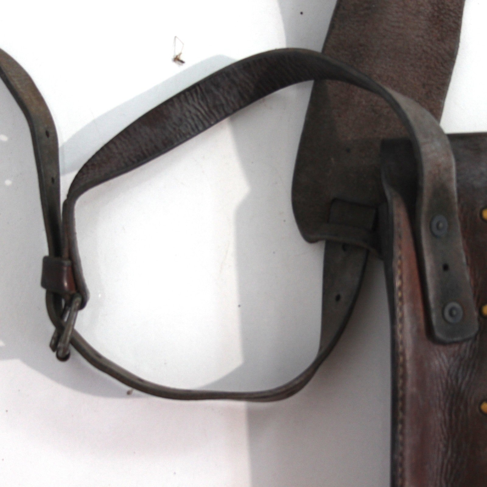 Genuine Surplus French Army IndoChina War Leather Pouch Side Bag (3478)