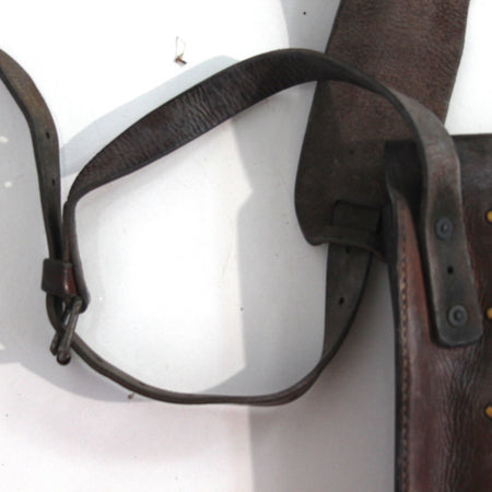 Genuine Surplus French Army IndoChina War Leather Pouch Side Bag (3478)