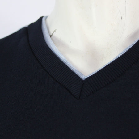 NEW Genuine Surplus Spanish Military Army V- Neck Sweatshirt Navy BLue (3253)