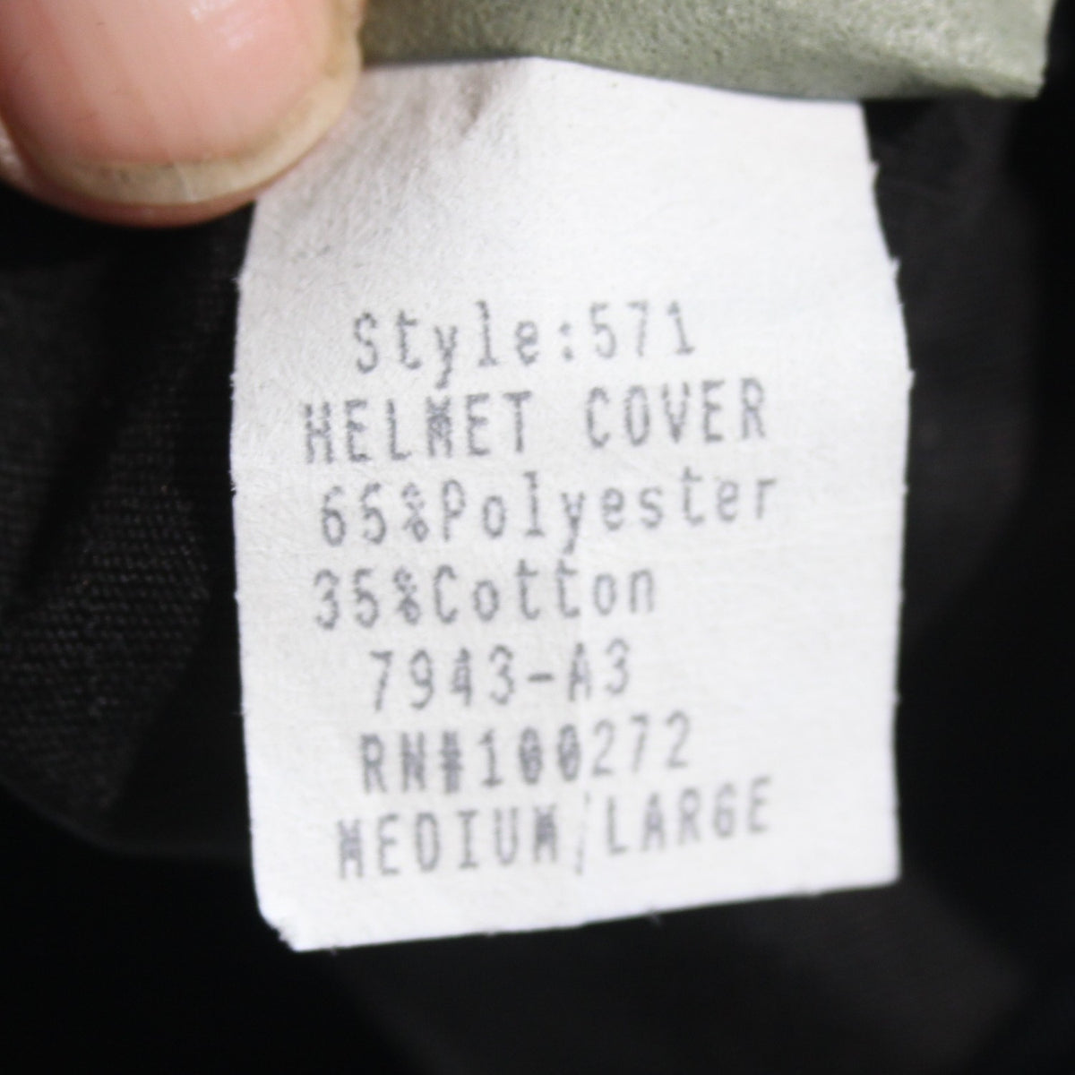 Helmet Cover Black Tactical Slight Seconds US Military Style (4009)