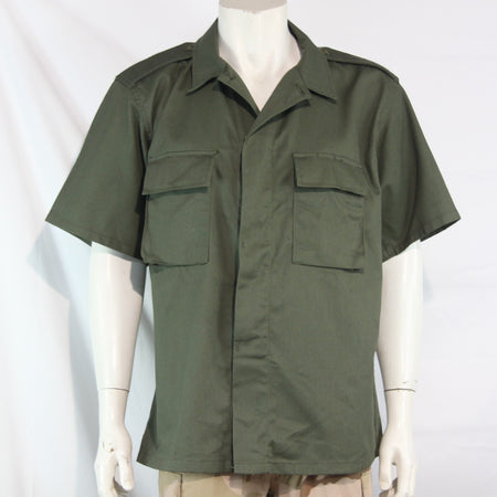 Genuine Surplus US Vintage Military Shirt Olive Green Short Sleeve 41-45" (4067)