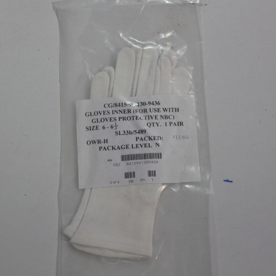 NEW Genuine Surplus British Army Cotton Liner Gloves Lightweight White  (4349)