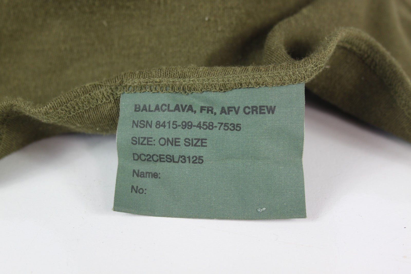 Genuine Surplus British AFV FR Tank Crew Balaclava Green