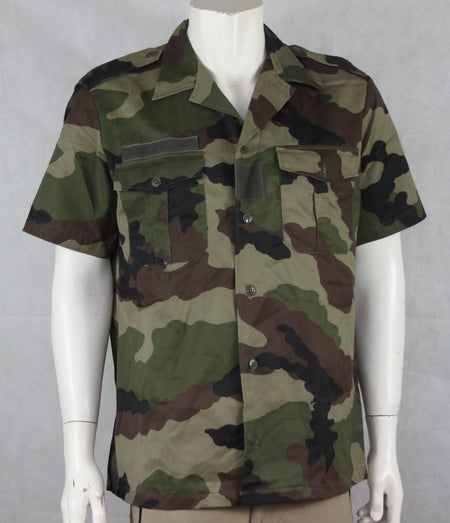 Genuine Surplus French Army Short Sleeve Shirt Warm Weather CCE Camouflage wood