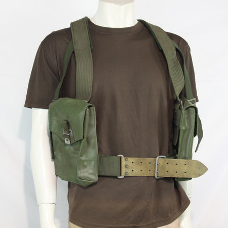 Genuine Surplus Swedish Partial Webbing Set 2 Pouches Belt & Yoke Military 3328