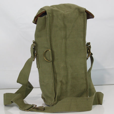 Genuine Surplus Vintage Belgian / British Army Canvas Side Bag Leather trim 3392