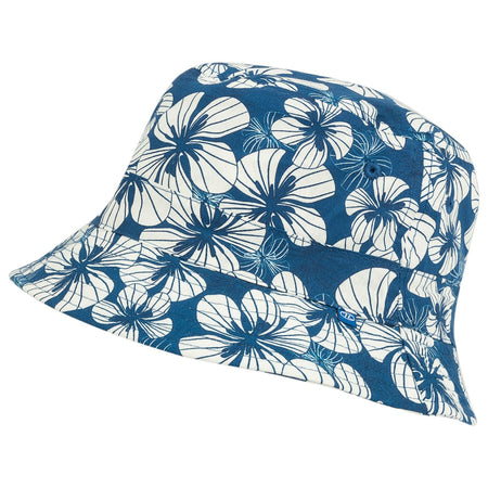 Highlander Bucket Sun Hat Summer Breathable 100% Cotton wide Brim Blue Floral