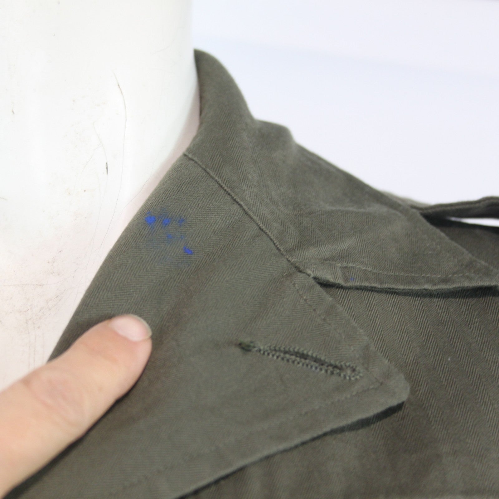 French Army Short Sleeve Shirt Jacket Genuine Surplus Olive 34" XS (4125)