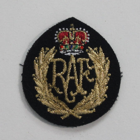 Genuine Surplus RAF British Airforce Peak Cap Badge Embroidered Gold Patch (3814