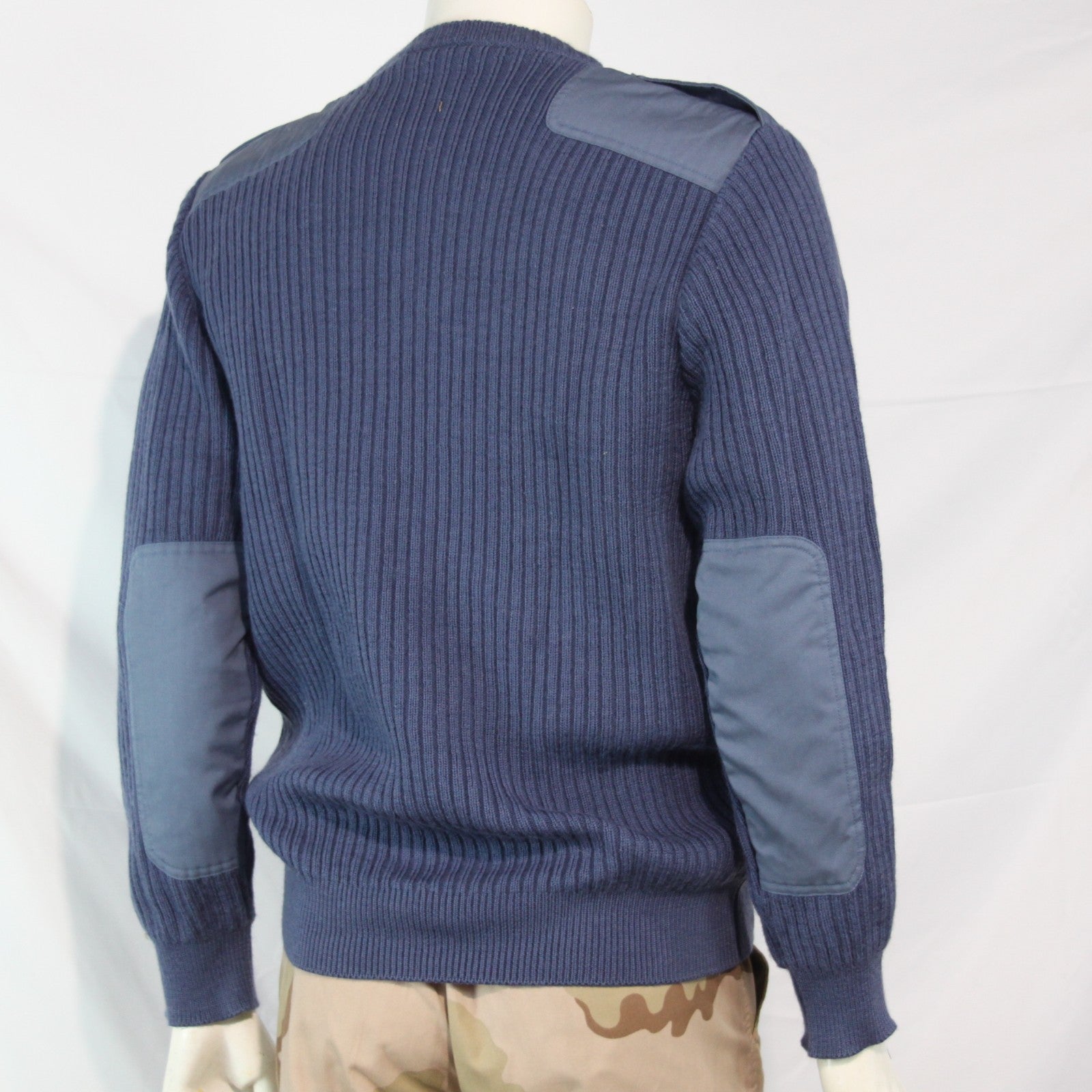 Pure New Wool Military Surplus Army Jumper Knitted Blue 38-40"Tall (3568)
