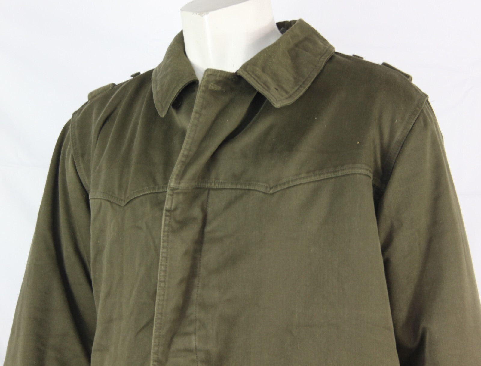 Genuine Surplus Serbian Olive Winter Parka Cotton Canvas Quilted Button in Liner