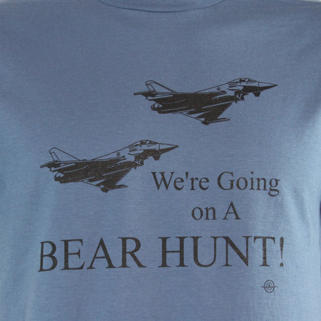 Typhoon Bear Hunt Exclusive Printed T-Shirt Mens Warbird Print Denim Blue