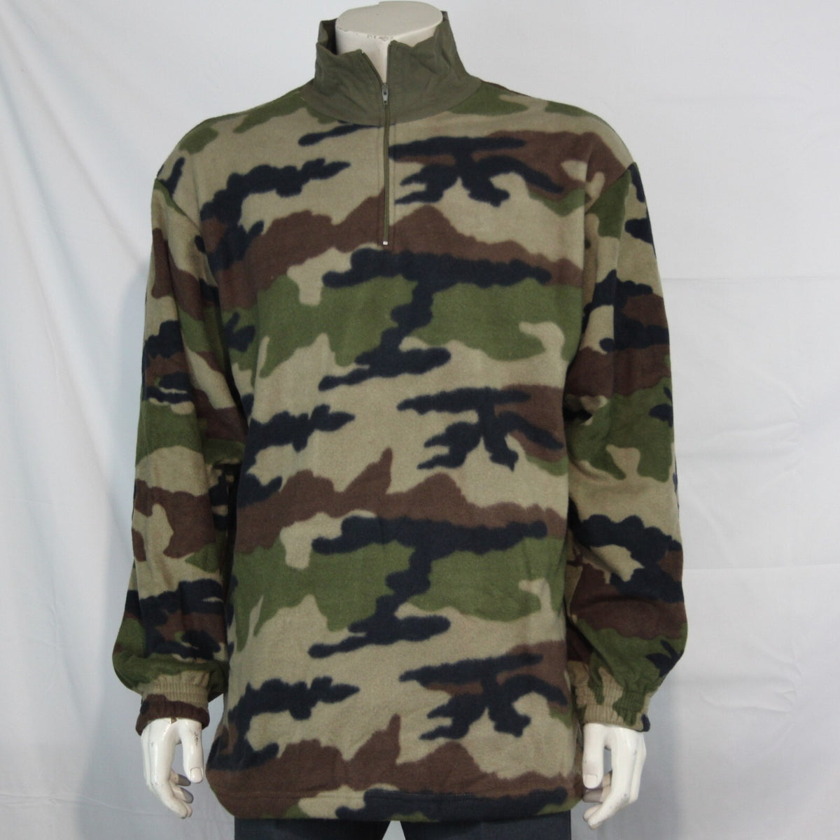 French Military Style CCE Camo Fleece 1/4 Zip Top Jumper Shirt 3XL (3317)
