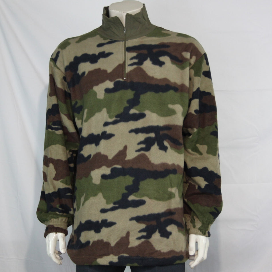 French Military Style CCE Camo Fleece 1/4 Zip Top Jumper Shirt 3XL (3317)