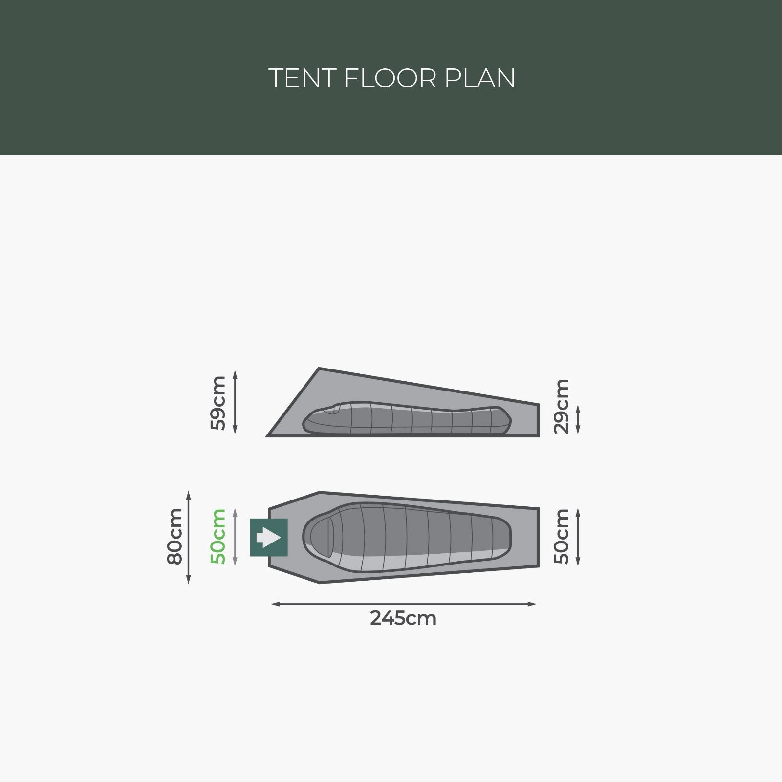 Highlander Falcon Bivi Tent 1-Person Waterproof Camo Camping Shelter Pine Green