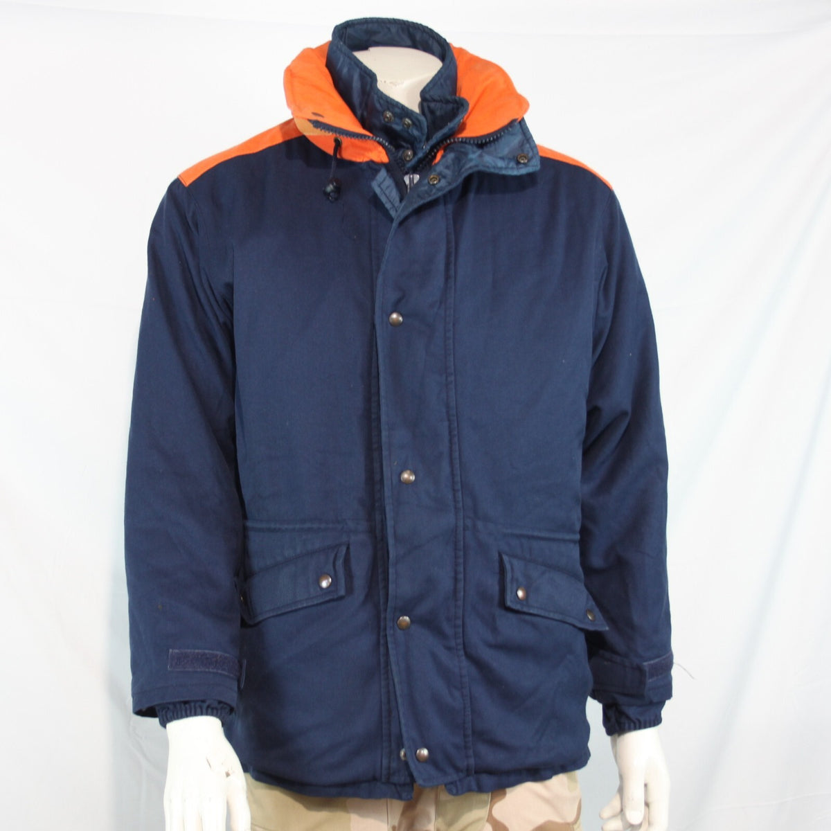 Genuine Surplus European Military Padded Winter Coat Jacket Blue Orange (3156)