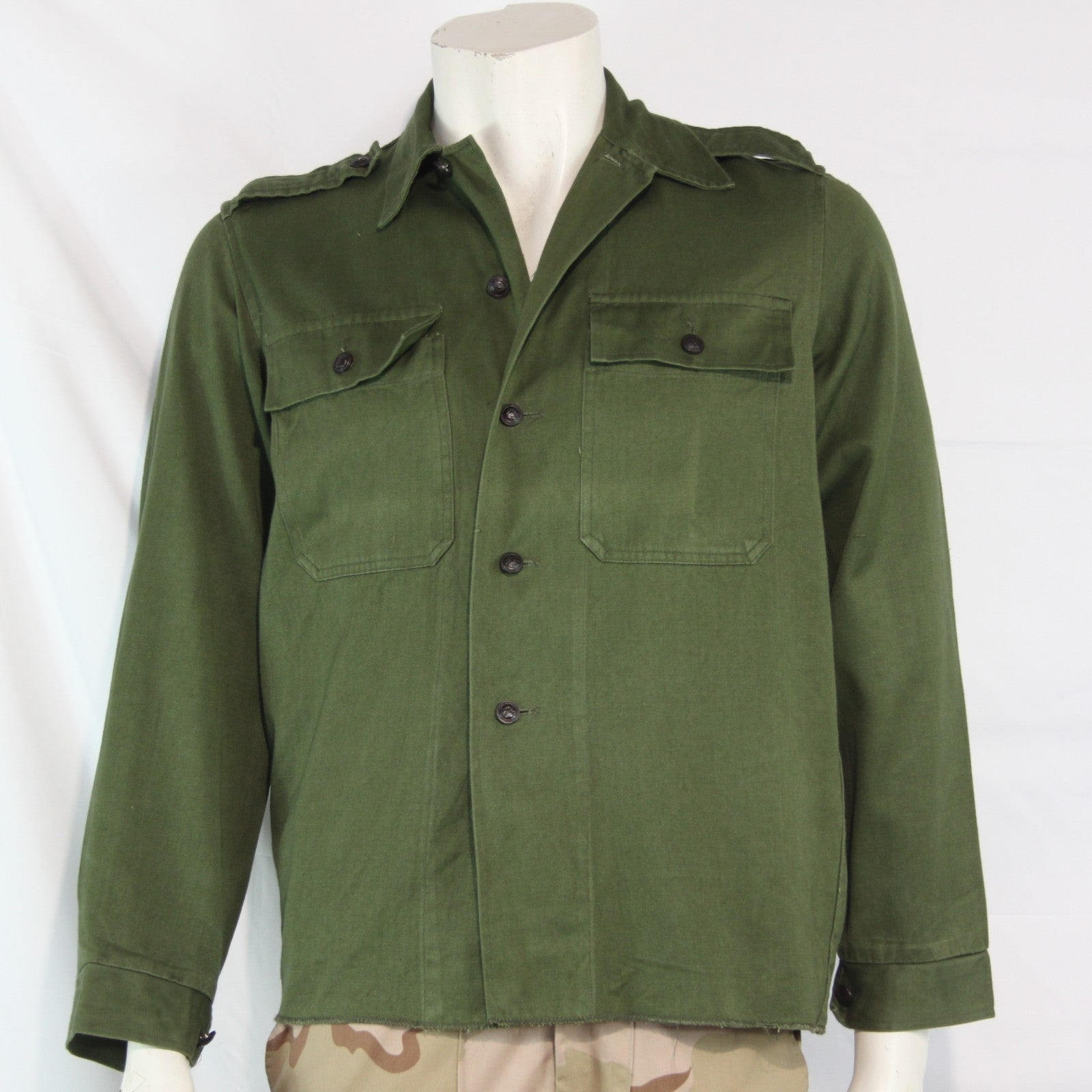 Vintage Hungarian Army Heavyweight Shirt Jacket Olive Genuine Surplus (4071)