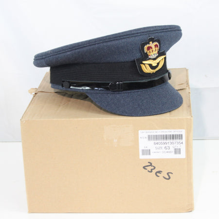 NEW British RAF Officers Mens Dress Hat Genuine Surplus Peak Cap 63cm (4412)