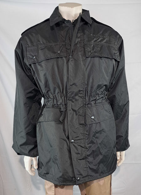 Genuine Surplus British Police Waterproof Nylon Rain Jacket Black 34-36" (2805)