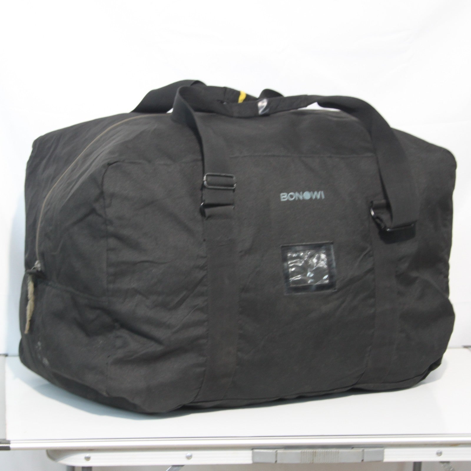 Bonowi Black Holdall Tough Large Cargo Bag Duffle Repaired 3846