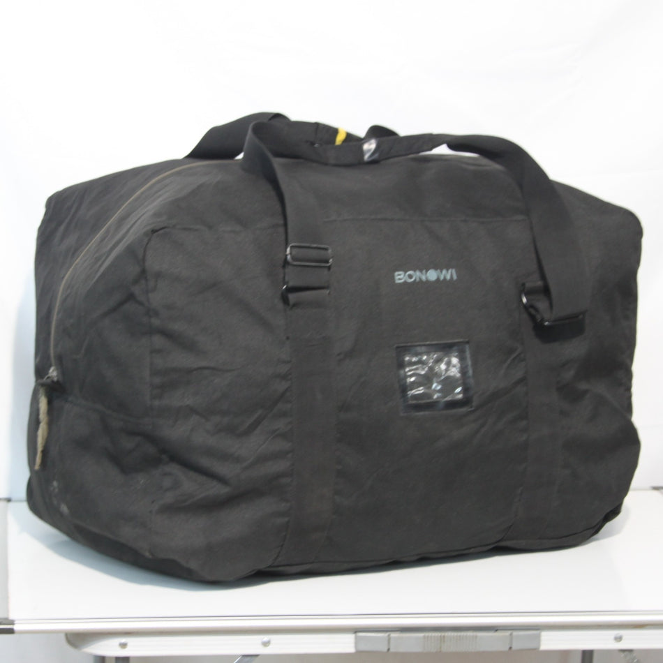 Bonowi Black Holdall Tough Large Cargo Bag Duffle Repaired 3846