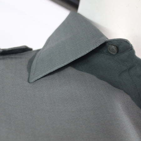 Genuine Surplus Italian Police Shirt with One Lapel Badge Green Grey 15.5"(4101)