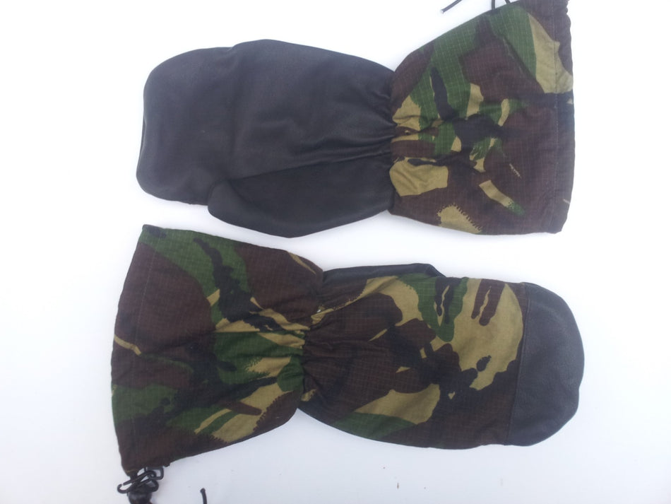 Genuine British Army Arctic Mittens Inner Mittens Leather Palm DPM Camouflage 