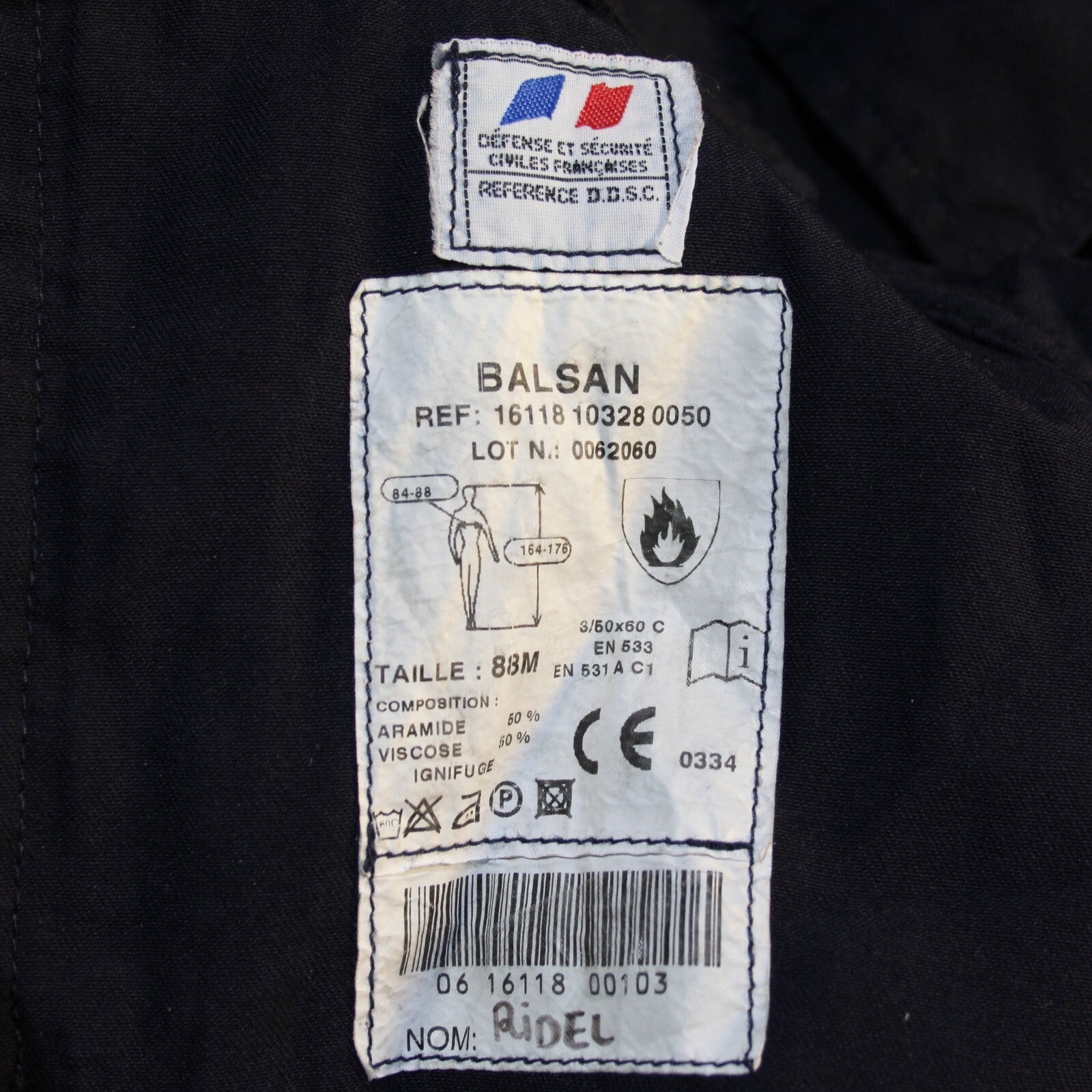 Genuine Surplus French Firefighter Lightweight Jacket Navy Canvas (3165)