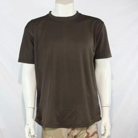 Genuine Army Surplus British Polyester T-Shirt Short Sleeve Wicking Brown Grade2