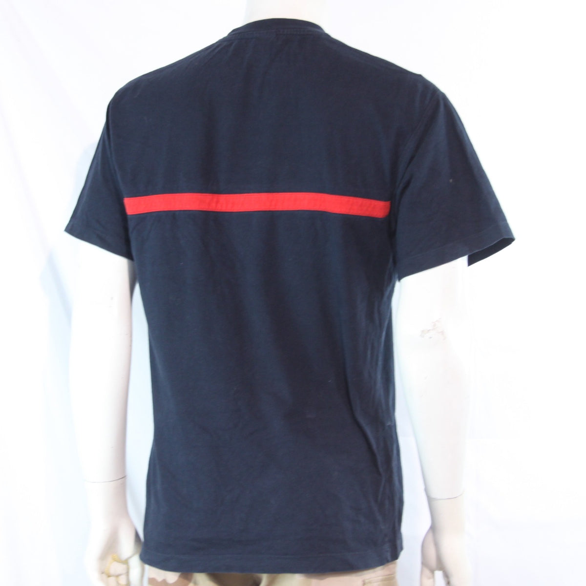 Genuine Surplus French Army T-Shirt Navy Red Stripe Cotton (4258)