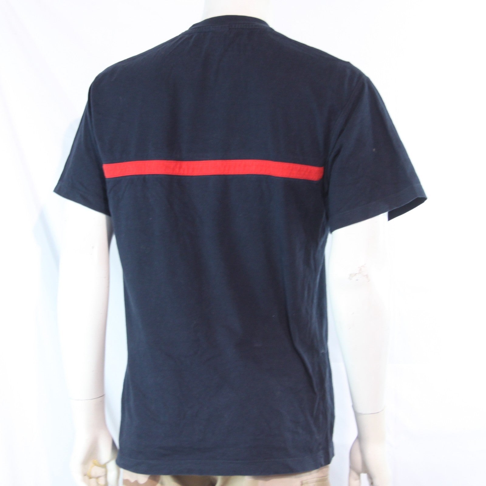 Genuine Surplus French Army T-Shirt Navy Red Stripe Cotton (4258)