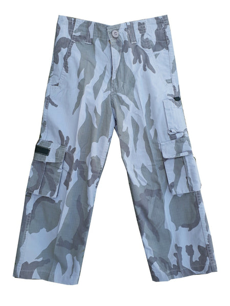 Highlander Kids Grey Stonewashed Urban Camo Trousers Combats Style  Army