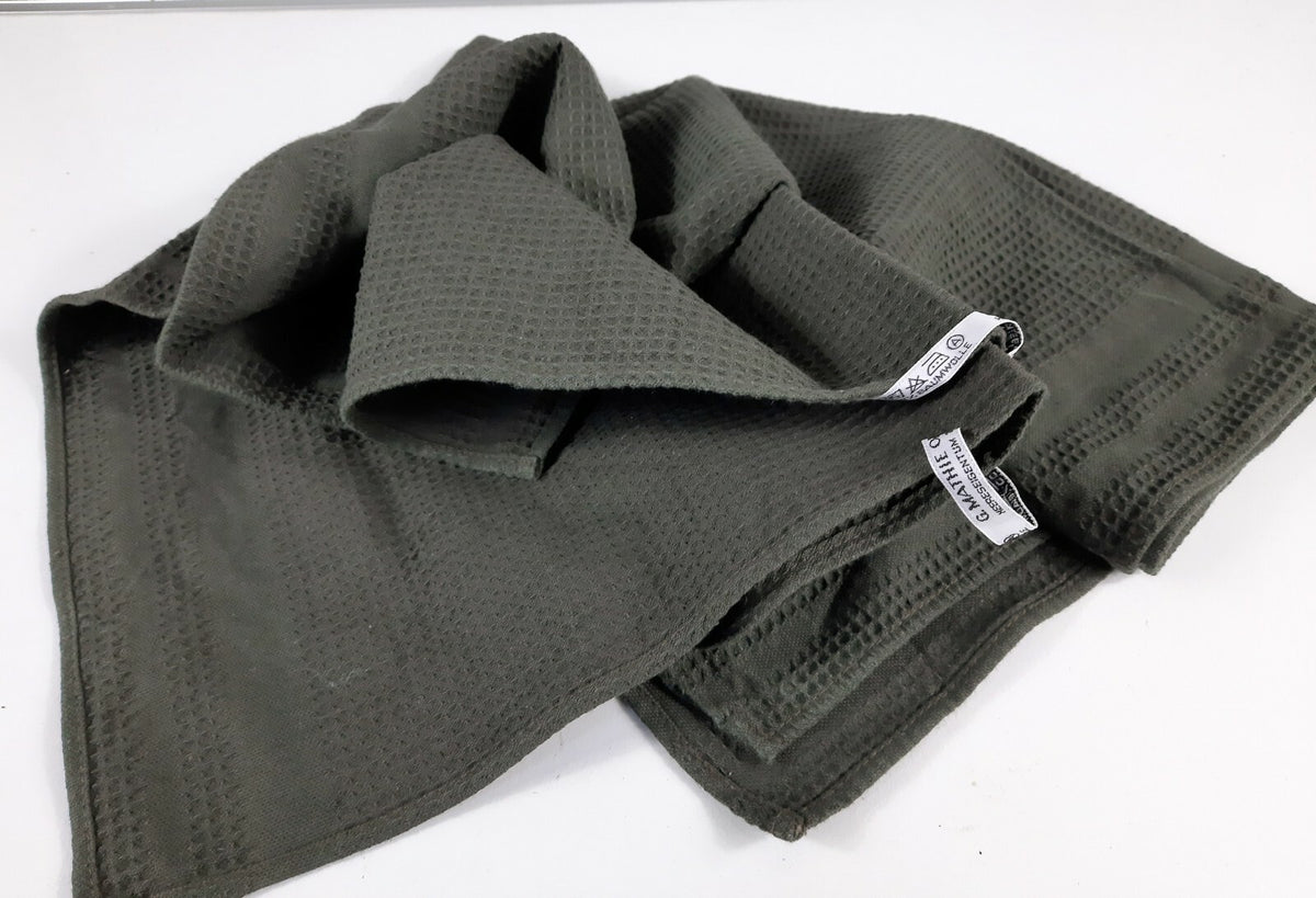 Genuine Surplus Austrian Army Medium Towel Olive Green Waffle 105 x 55cm
