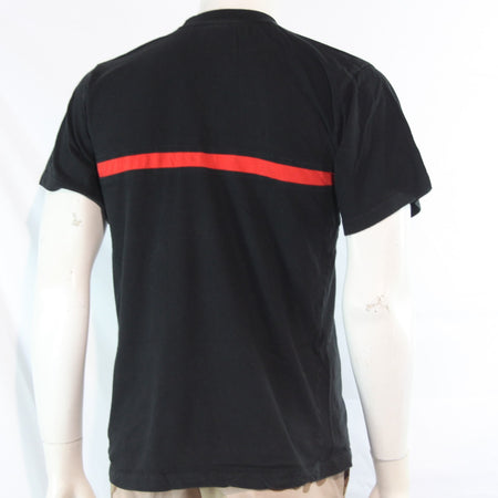 Genuine Surplus French Army T-Shirt Black Red Stripe Cotton (4257)
