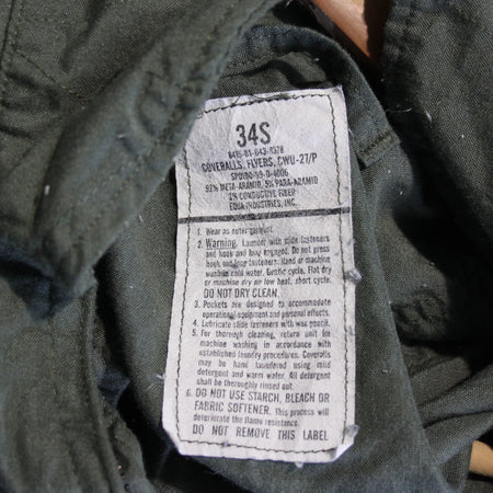 US Airforce Flight Suit Coverall Mens GreenGenuine Surplus 34" Chest Short 3524)