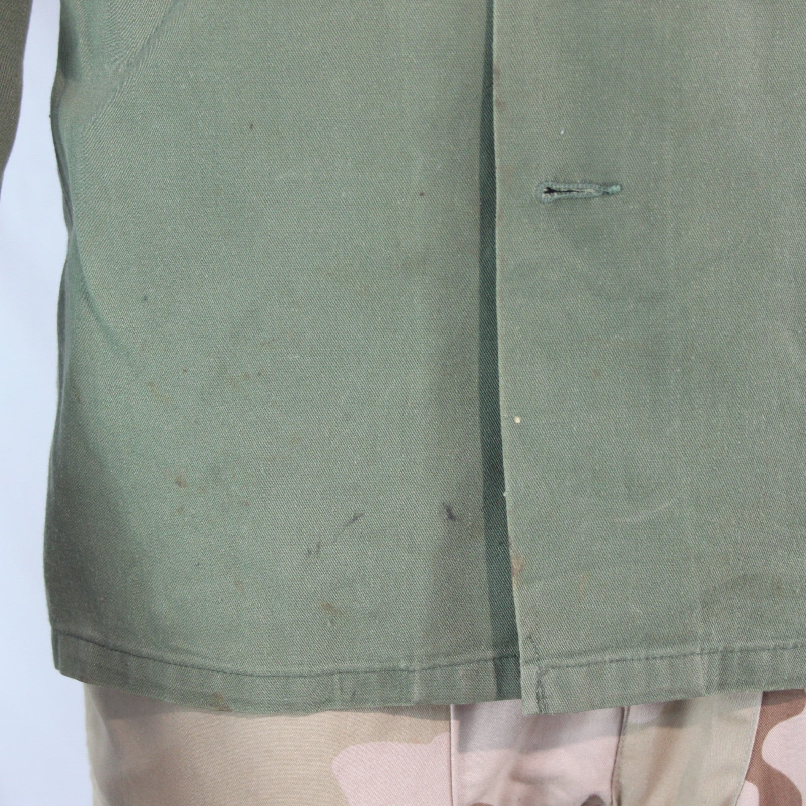 Vintage US Army Shirt Badged Olive Utility Shirt Genuine Surplus 38-40"  (4130