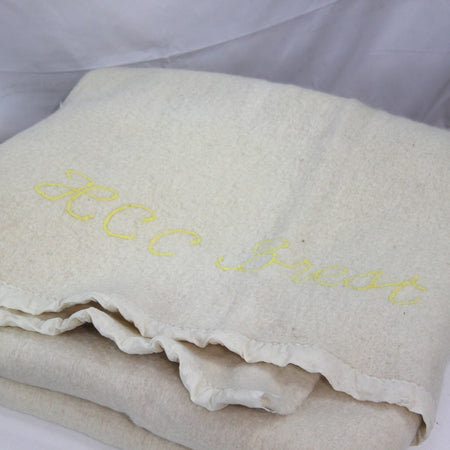 Genuine Surplus Vintage French Navy Wool Blanket HCC Brest Ship   (4348)