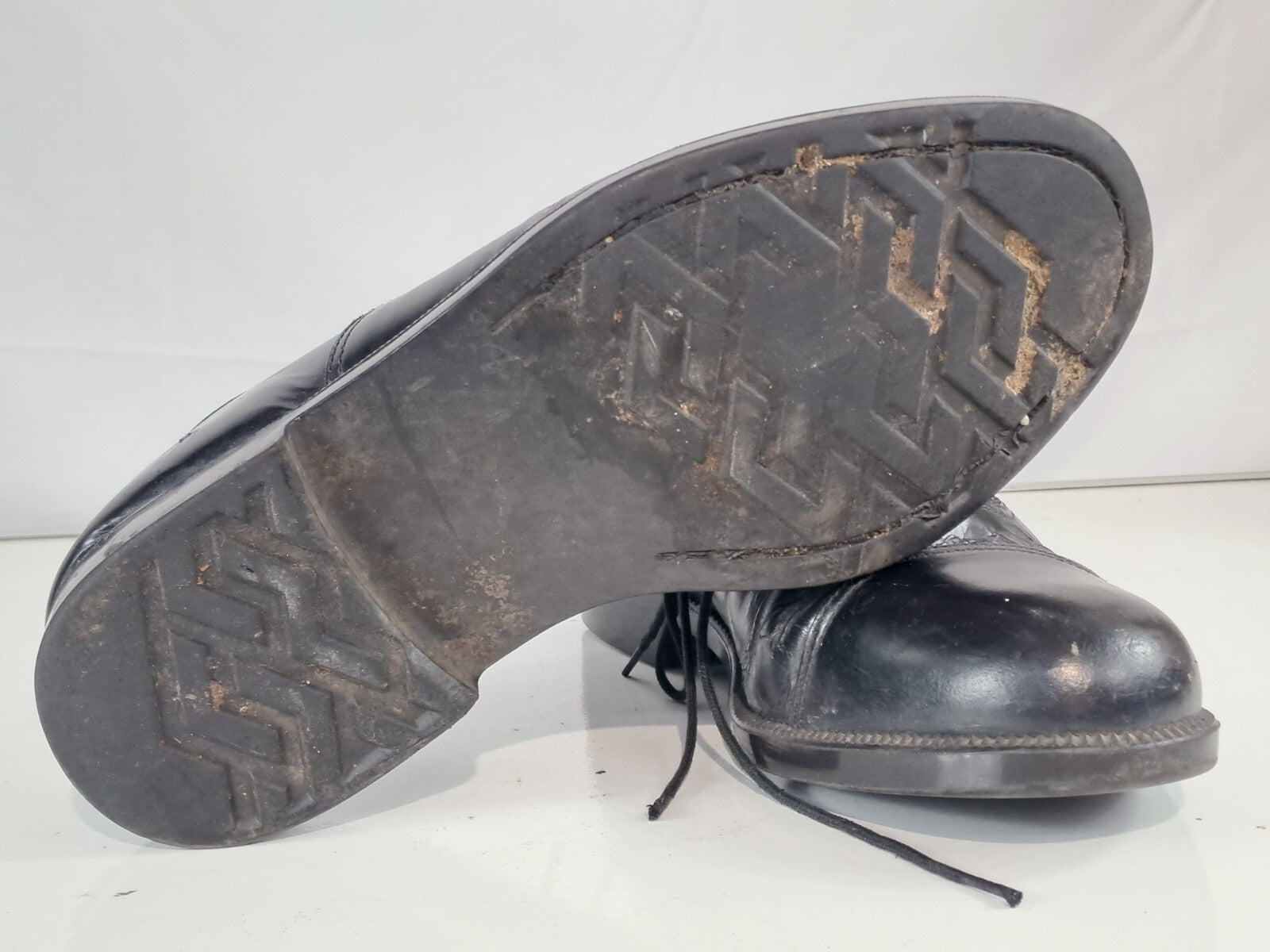 Genuine Surplus British RAF Mens Parade Shoes Formal Shoes Black Leather Grade 2