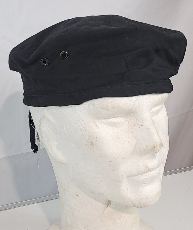Genuine Surplus Czechoslovakian Army Black Cotton Fabric Beret hat Dated 1987