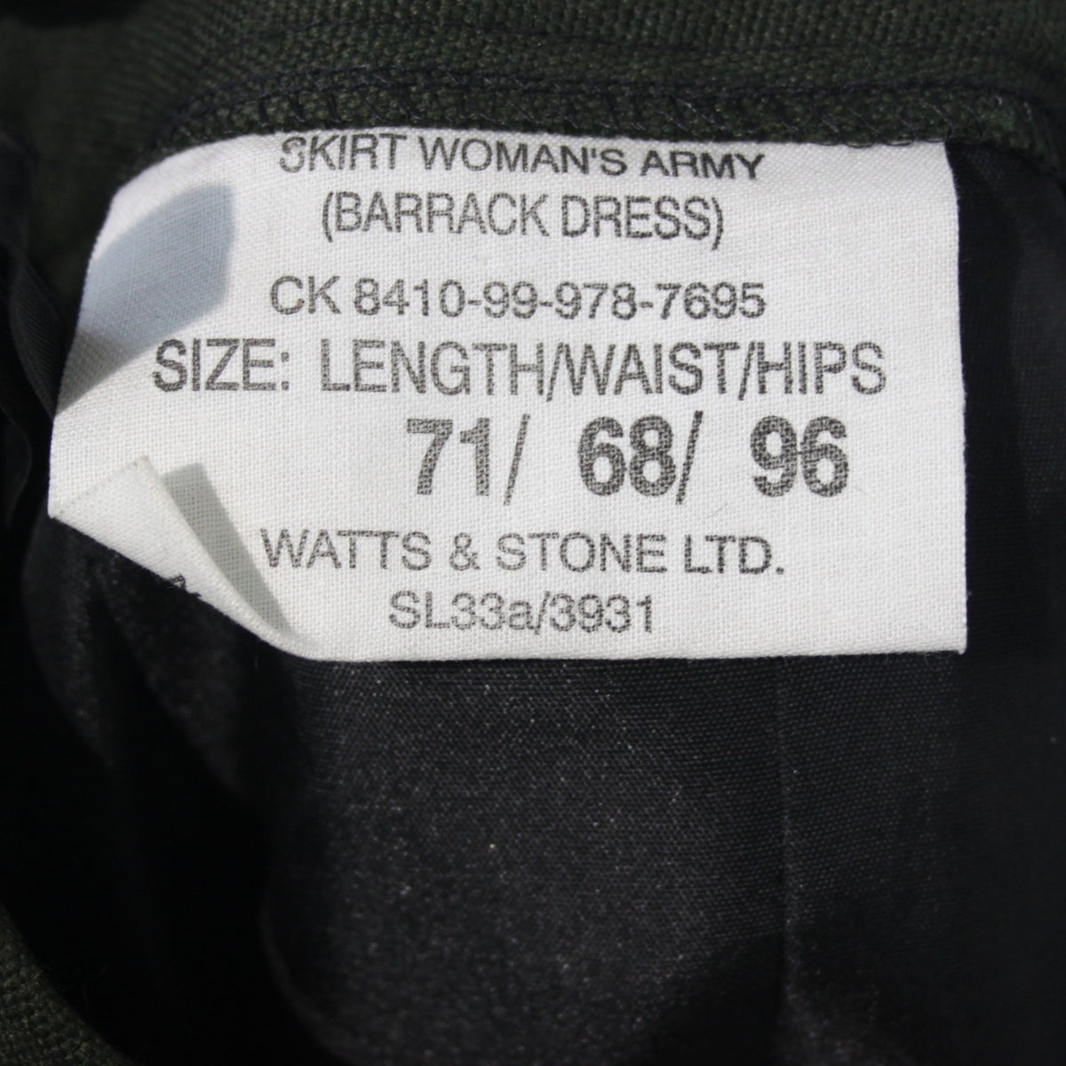 NEW Genuine Surplus British Army Ladies Barrack Skirt Womens Lovat (3537)