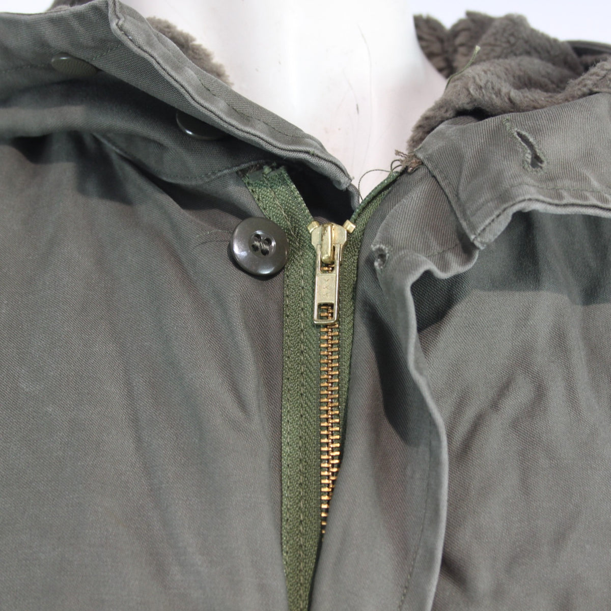 Vintage German Army Olive Parka Genuine Surplus Winter Coat Lined 42-44" (3795)