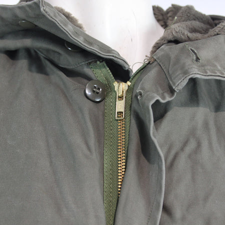 Vintage German Army Olive Parka Genuine Surplus Winter Coat Lined 42-44" (3795)